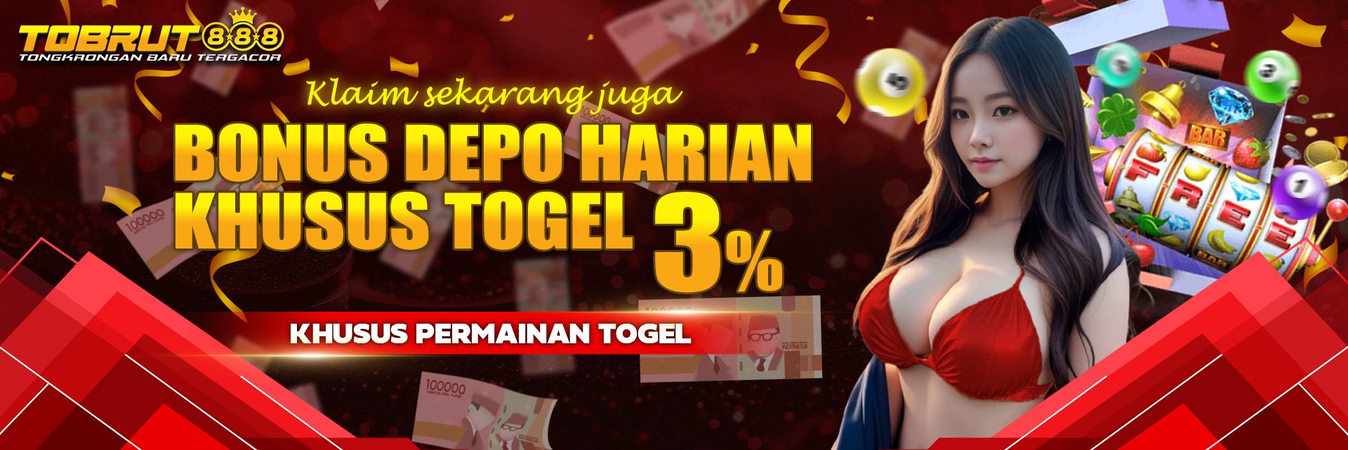 TOBRUT888 - Bonus Deposit 3% Khusus Togel