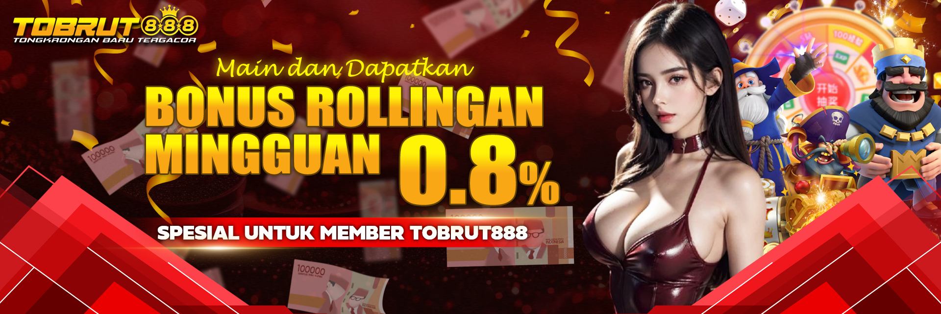 TOBRUT888 - Bonus Rollingan 0.8%